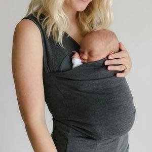 Lalabu Soothe Shirt Tank Gray Small Babywearing Pouch Nursing